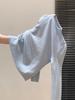 Women's Light Blue Half-High Neck Long Sleeve Knit Top – Autumn/Winter 2025, Soft and Luxurious Feel.