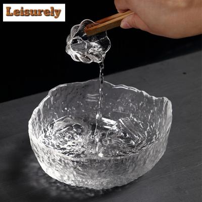 120ml Große Glasspülwanne mit Hammerschlagmusterverdickt Hitzebeständig Teerückstandseimer Pinselwaschbecken Obstschale