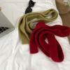 Winter  Solid Color Narrow Long Scarf Female Korean Version Knitted Woolen Scarves Women'S Imitation Cashmere Mohair Scarf