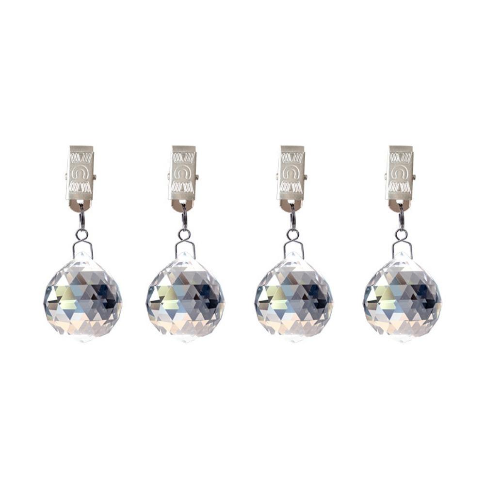 4PCS With Metal Clip Crystal Tablecloth Weights Windproof Tablecloth Clip Table Cover Holder  Party
