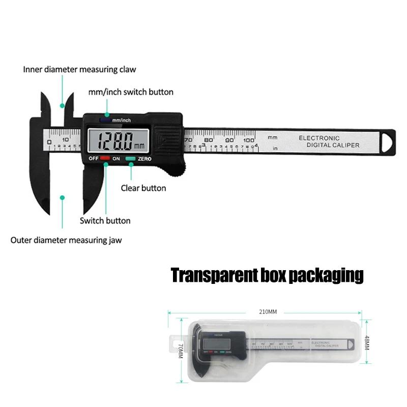 Carbon Fibre Vernier Calipers 0-150mm Accuracy 0.1 Electronic Digital Caliper Plastic Gauge Micrometer Ruler Measuring Tools