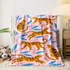 Tiger Pattern Flannel Blanket bedroom Blanket for Livingroom Couch lunch break Soft throw for Friend's festival Gift