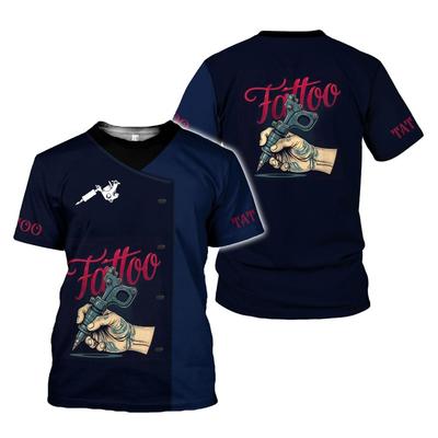 New Tattoo Shop Uniforms Fashion Men's 3D Print Personality Tattoo Enthusiasts T-shirt Summer Men Women Oversized Streetwear Top