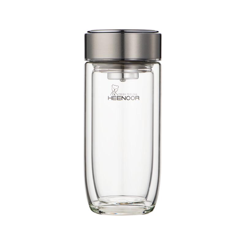 Xino Egg-Shaped Double-Layer Glass Water Bottle