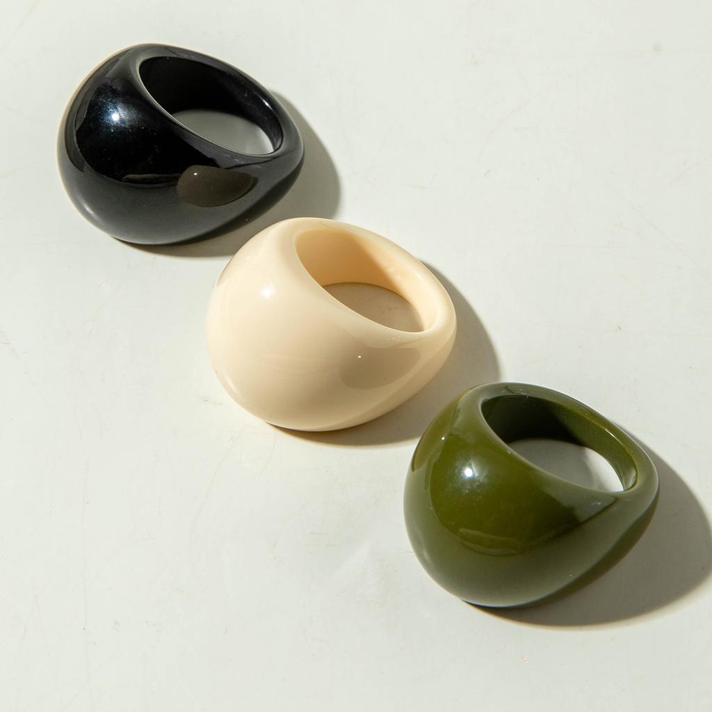 Accessories Geometric Punk Style Retro Ring, Glossy Acrylic Ring Ring Wholesale