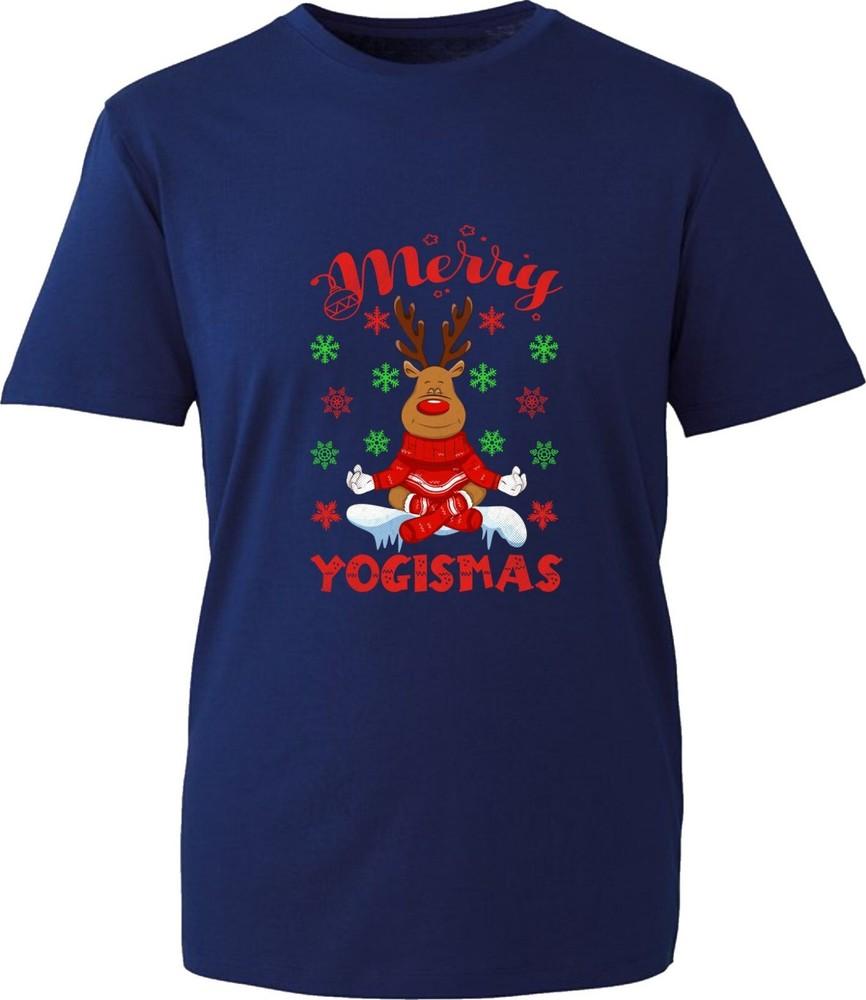 Merry Yogismas Tshirt Christmas Yoga Spoof Xmas Santa Yoga Reindeer Meditation S
