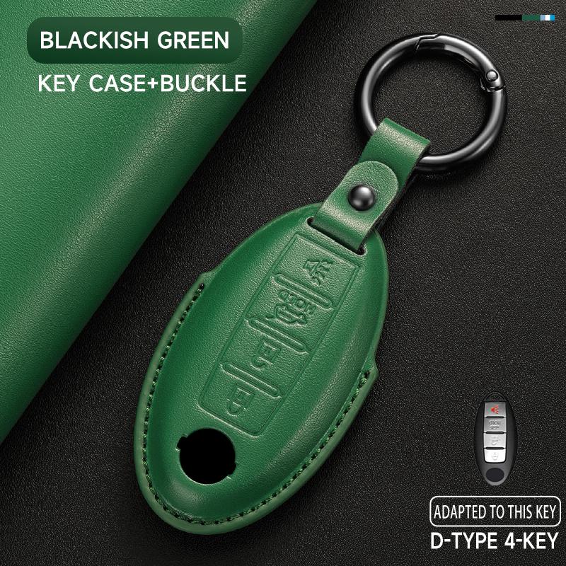 Schlüsseletui aus echtem Leder für Nissan Qashqai 2022 J12, Ariya, Altima, Teana, Juke, X-Trail (Schutzset)