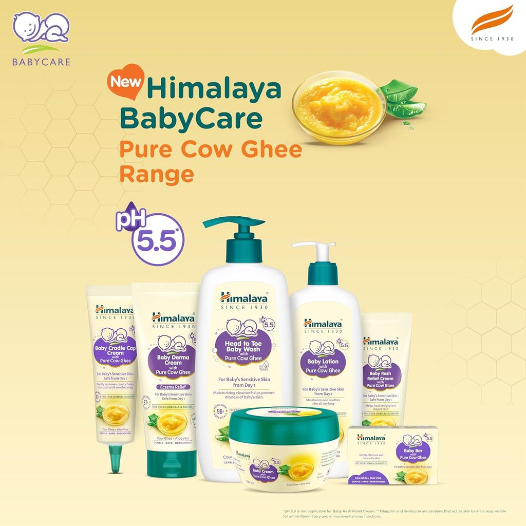 Himalaya Baby Cream with Pure Cow Ghee & Aloe Vera, 200ml, Moisturizing Sensitive Skin Care