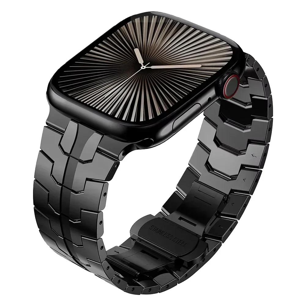 Luxury Stainless Steel Band for Apple Watch Ultra 2 49mm Strap 46mm 44mm 45mm Men Replaced Bracelet for Iwatch 10 9 8 7 6 Se 4 5