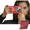 Pipike Rotating Stand Case for Huawei Mate X6, Full Coverage Dual-Side Leather Wrist Strap, Shockproof Lens Protection Flip Cover, Rui Red