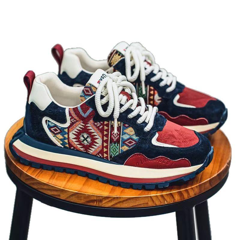 Sneakers New casual Forrest Gump shoes Parquet color Low top leather sports student dad shoes