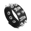 Unisex Punk Jewelry Pieces Featuring Wide Leather Band and Rebellious Skull Embellishments for Daily Wear