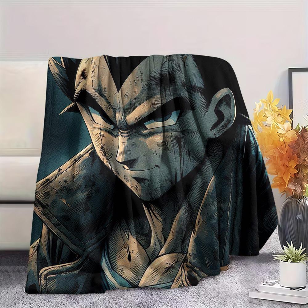 1PC Vegeta Print FlAannel Blanket, High quality Comfortable for All Seasons, Home Decor, Warmth and Comfort