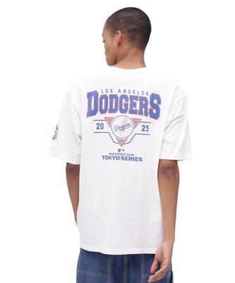 Avirex MLB TOKYO SERIES DODGERS T-SHIRT, Men's Short Sleeve T-Shirt, Size 2XL, Off-White, 033, 783-5134057
