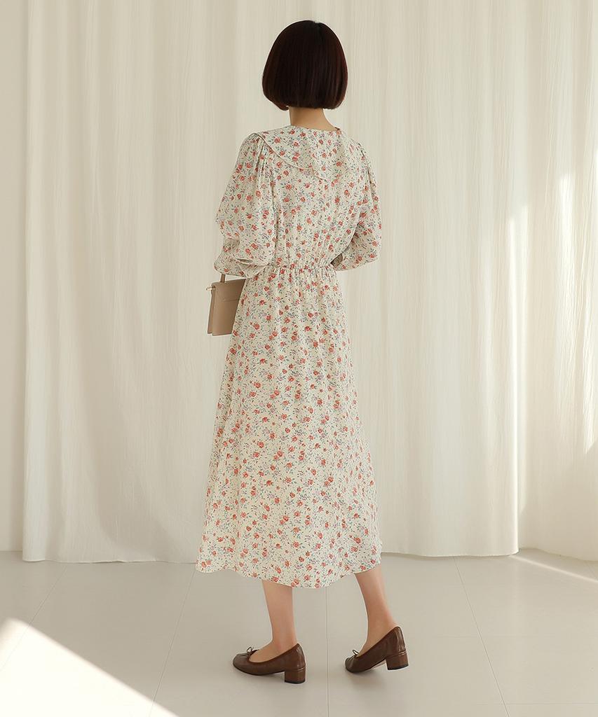 Ppaeppae Ruffle Design Flower Long Dress