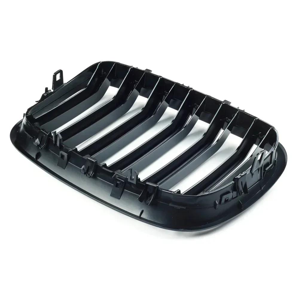 A Pair Gloss Black M Color Double Slat Kidney Grille Front Bumper Grill For BMW E70 E71 E72 X5 X6 2007-2014 Racing Grills