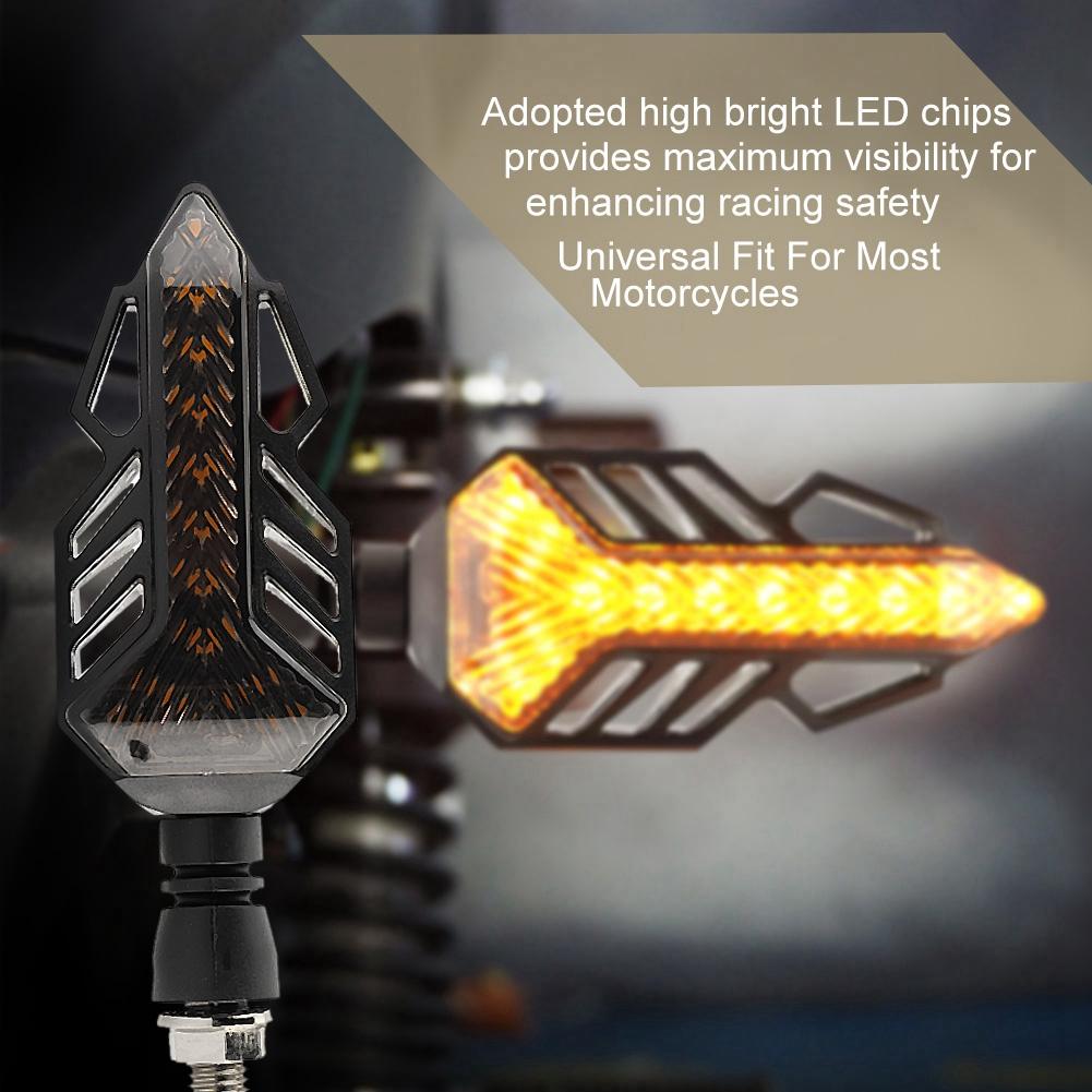 1Pair Motorcycle LED Water Flowing Turn Signal Light Indicator Blinker Lamp Universal