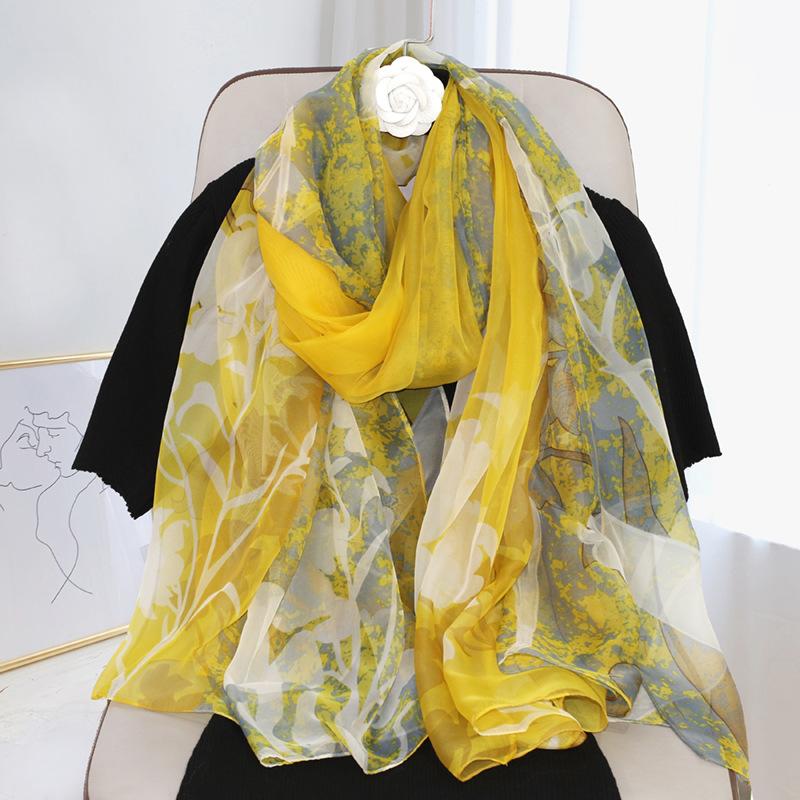 Soft Yarn Large Yarn Scarf Thin Scarf Scarf Fashionable and Versatile Large Scarf Shawl Sun Protection Beach Towel