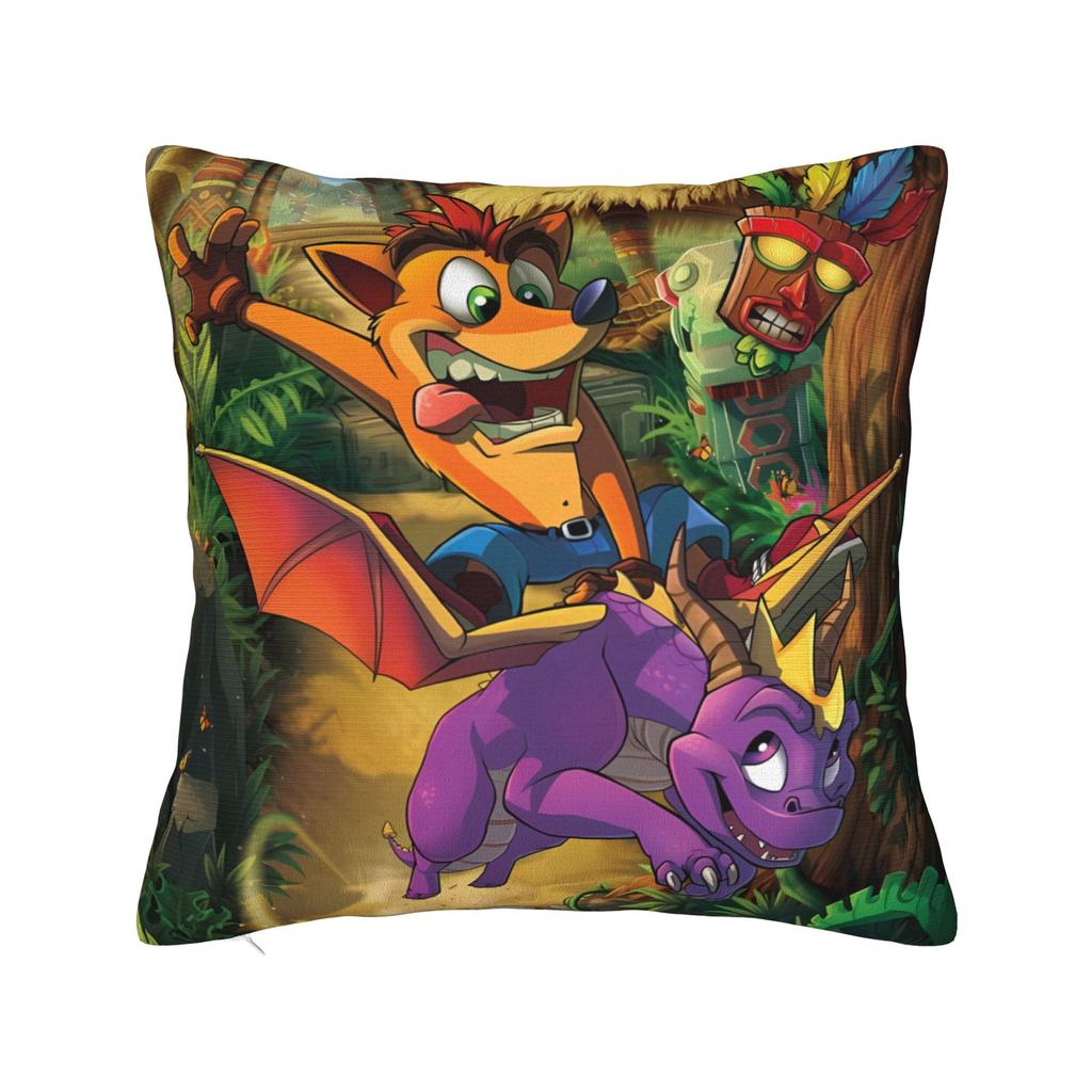 Crash Bandicoot Mask Icon Pillow Case Fashion Pillow Cover Square Pillowcases For Living Room Bed Chair