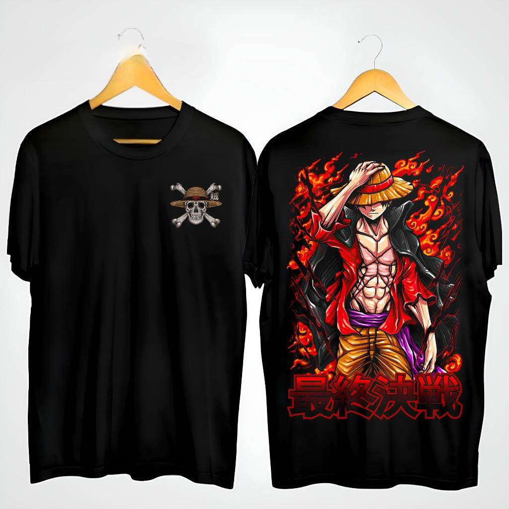 Neutral Adult Premium T-Shirt Luffy Red Neutral Adult Clothing Summer New Vintage Fashion Men's and Women's Streetwear