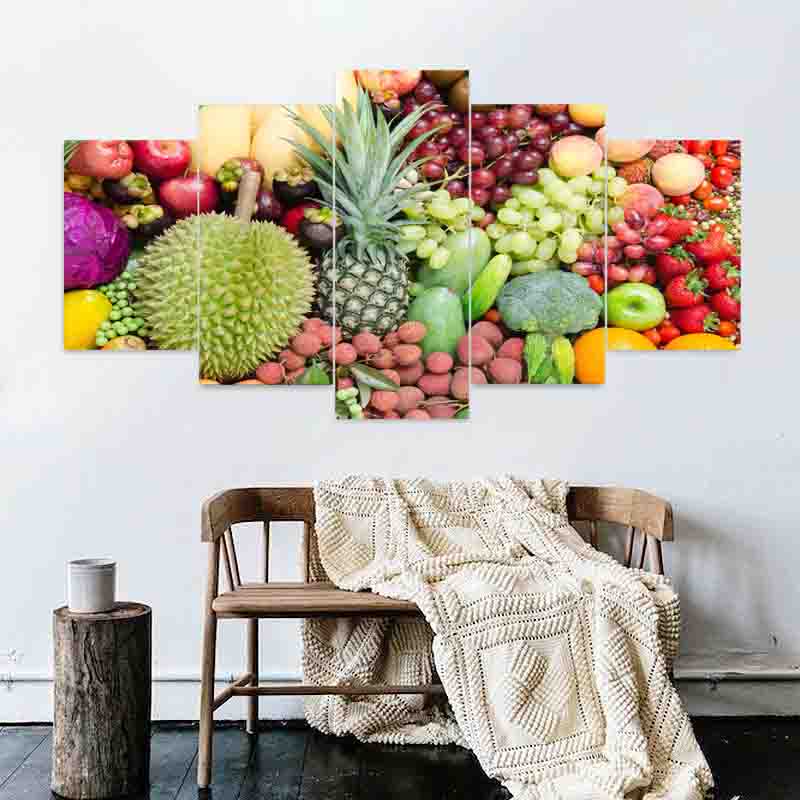 

5 панелей тропический питательный баланс фрукты современный холст картина постер и принт настенное искусство домашний декор для гостиной без рамки 20x35 20x45 20x55cm