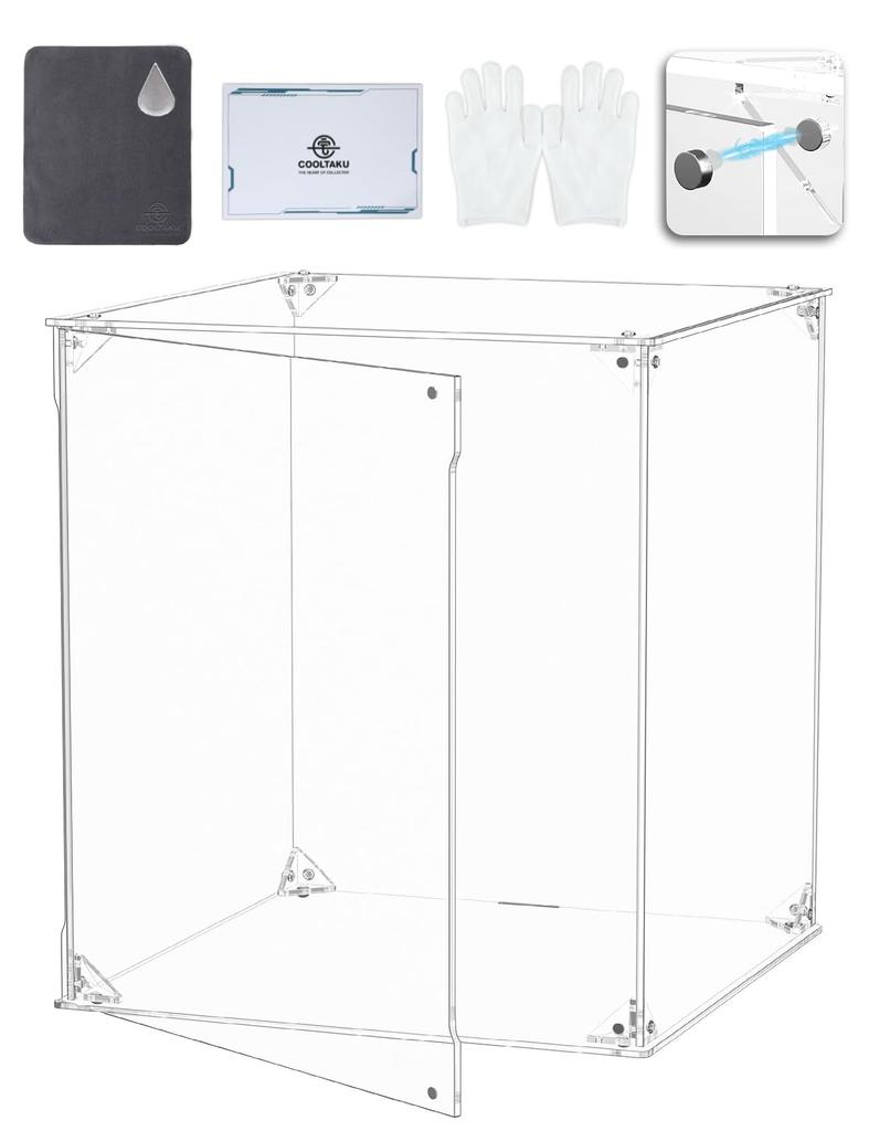 COOLTAKU Figure UV Magnetic Magnet Front Collection More Assembled Acrylic Display Stain Cleaning Cloth Included 25 X Depth 25 X Height Transparent