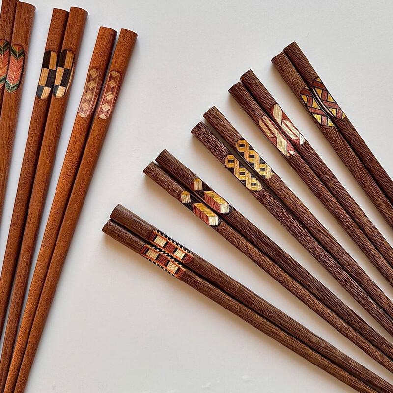 Red Sandalwood Striped Chopsticks