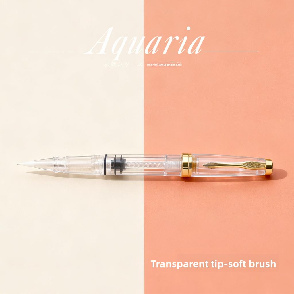 Gold Powder Ink Non-Blocking EF/F Nib Transparent Fountain Pen For Calligraphy Smooth Writing School Office Supplies Stationery