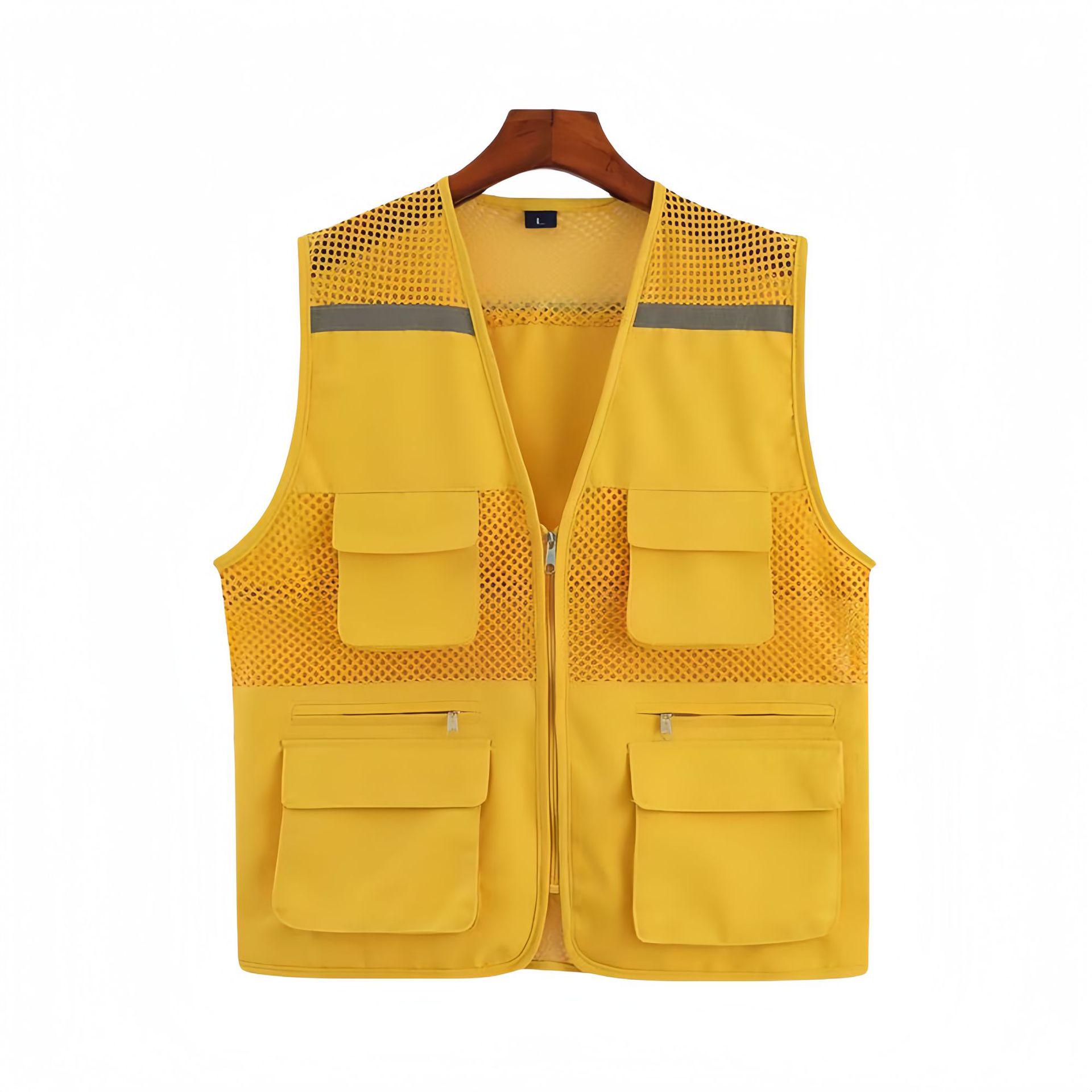 Breathable Multi-Pocket Reflective Safety Vest for Volunteer and Group Activities L
