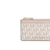 MICHAEL KORS Jet Set Logo Print Contrast Design Coated Canvas Card Holder Small Women's Pink and Beige