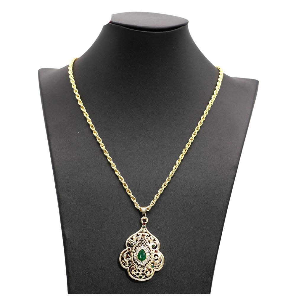 Collier Long pendentif couleur or pour femmes, cadeau de mariage ethnique, accessoire de fleur en métal