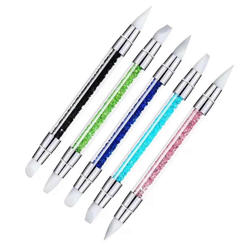 5-Piece Dual-Ended Silicone Dotting and Embossing Nail Art Pen Set