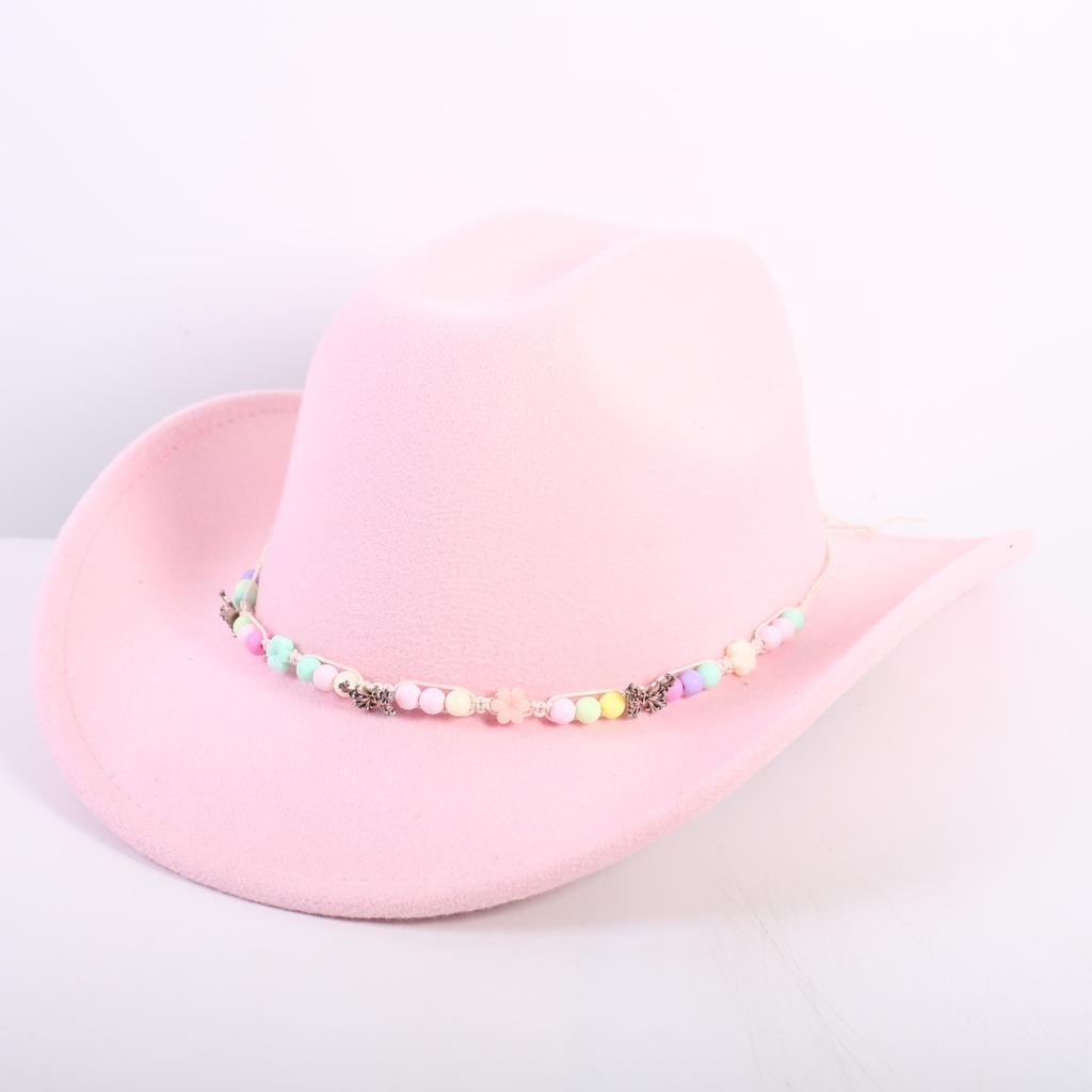Popular European and American Fashion OL Style One-word Cowboy Hat Men's and Women's High-end Top Hat Jazz Hat Felt Hat