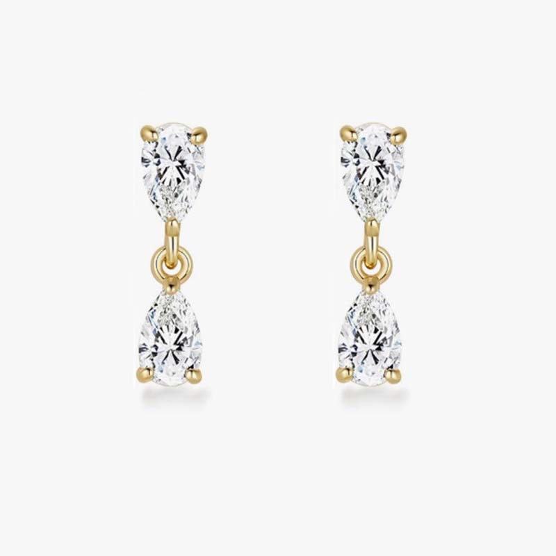 

Luxury Zircon Water Droplets Stud Earrings for Women Exquisite Sparkling Crystal Temperament Earrings Wedding Zircon Gifts золотий