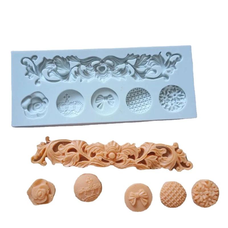 

Молды силиконовые для бордюра торта из мастики, для украшения торта, барочный свиток, рельеф, для кексов, для мастики, для конфет, для шоколада, инструменты для украшения торта