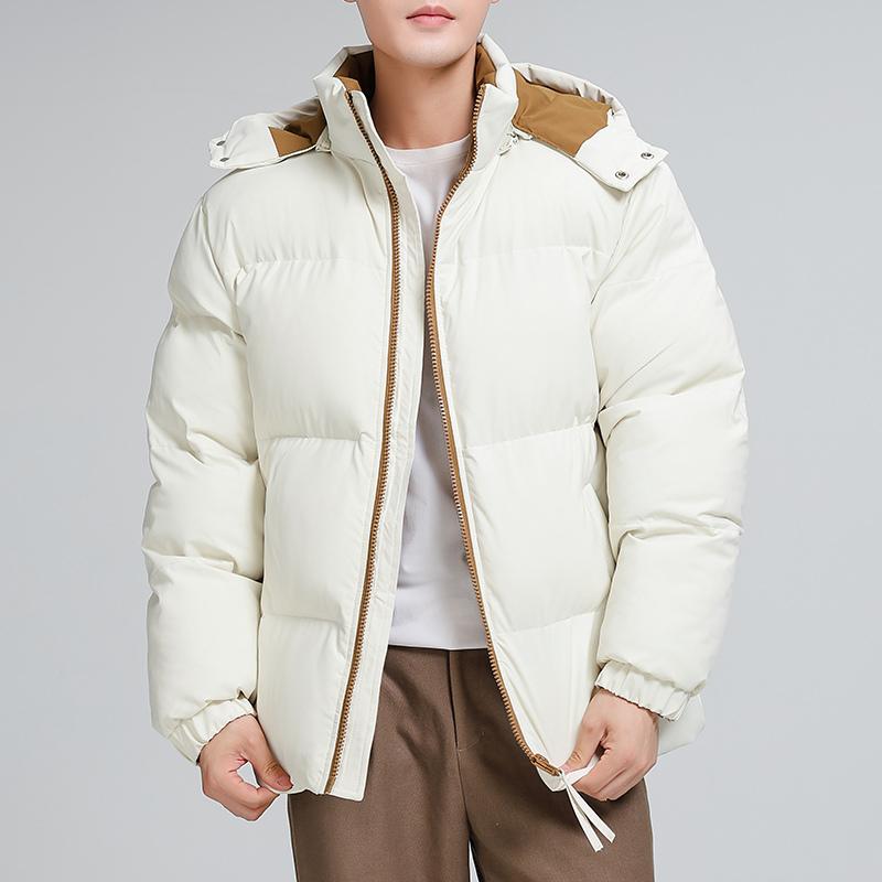 

Высококачественные Новые Модные Пуховые Парки Хлопковая Куртка Мужская Зимняя Толстая Куртка-Пуховик Корейская Версия С Капюшоном Съемная Хлопковая Куртка 4XL белый