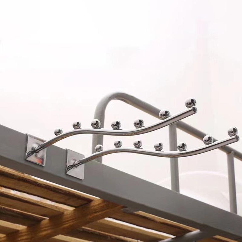 Supermarket Clothing Store Stainless Steel Card Square Tube Hook Dormitory Home Balcony Clothes Hook Beaded Shelf Hook
