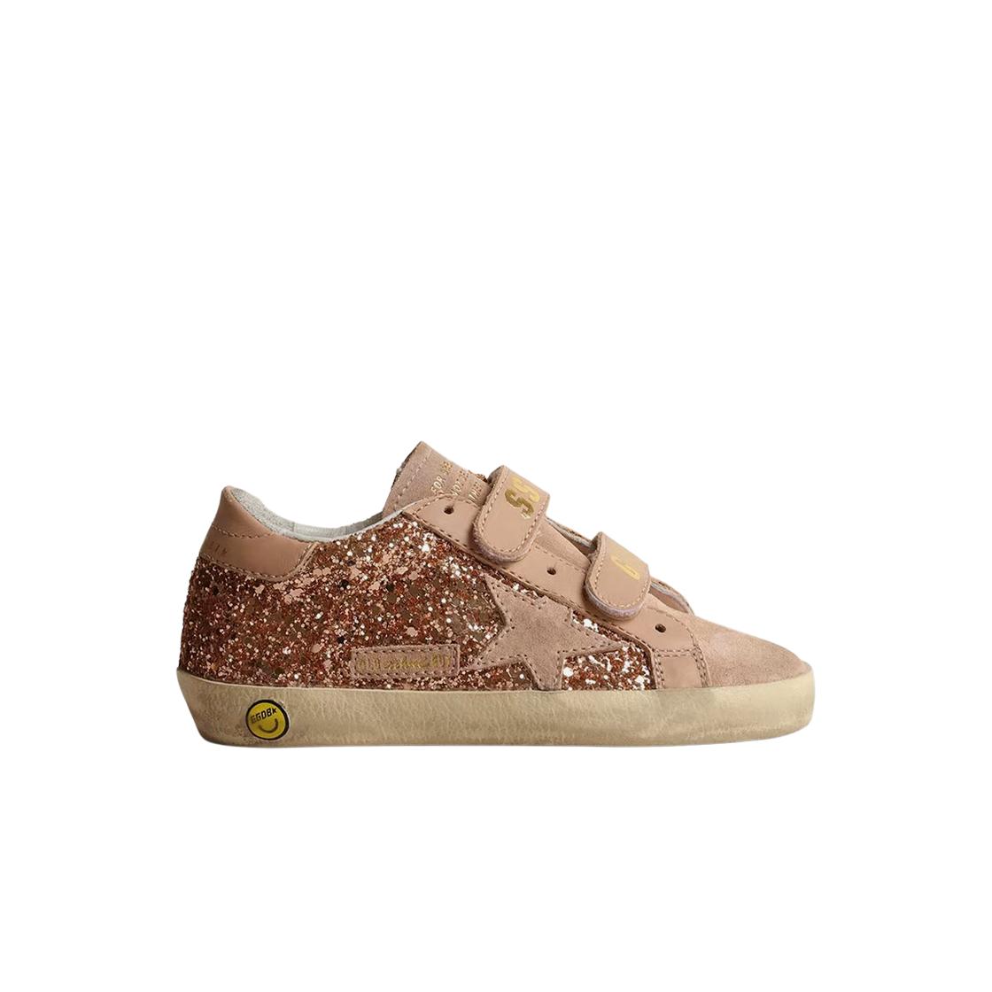 

(kids) Golden Goose Old School Peach Pink Glitter Upper Old Rose Suede Old Rose Heel Tab Sneakers 35