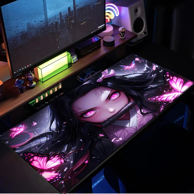 Butterfly Nezuko Fantasy Mouse Pad, Rubber Base, Mouse Pad for Gamers and Office Use, Gaming Desk , Easy To Clean Mat Christmas fan gifts