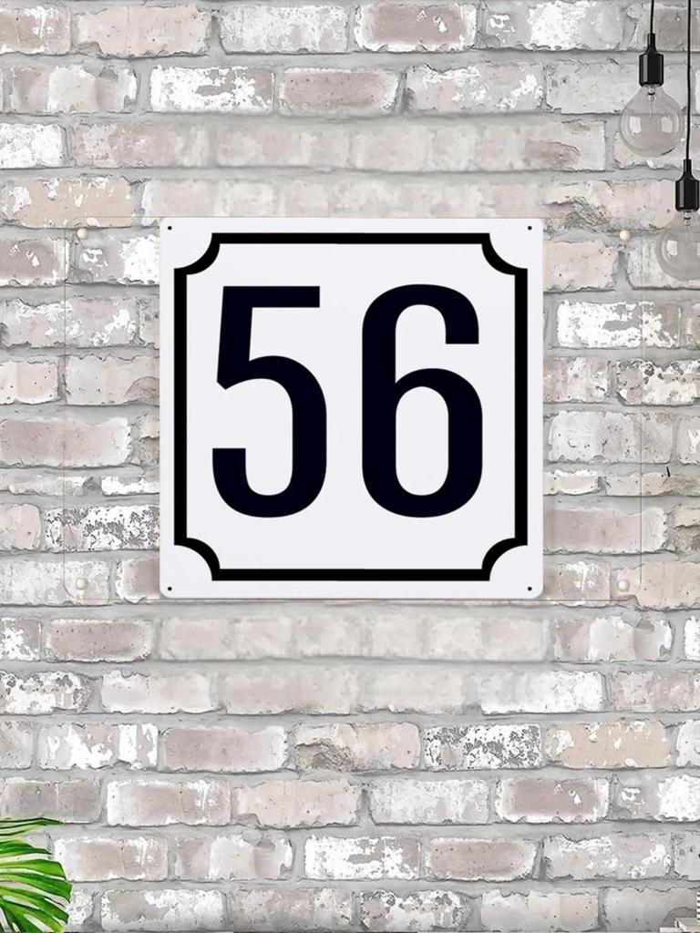 Classic Metal House Number 7 Sign 20x20 cm for Outdoor Door Plaque