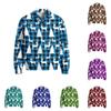 Men's Casual Loose Fit Long Sleeve Collared Shirt with Christmas Print for Holiday Parties