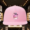 Pink Gun Cupcake Graphic Baseball Cap Unisex Polyester Flat Brim Snapback Hat Outdoor Dad Hat