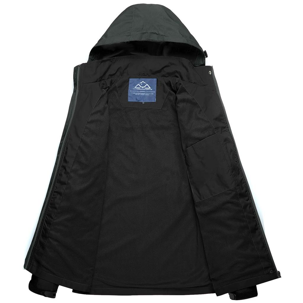 [Gopune] Jaqueta Outdoor Feminina, Parka de Montanha, Roupa para Escalada, Caminhada, Trekking, À Prova de Vento, Respirável, Com Capuz, Para OutonoInverno (Preto-01 M)