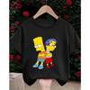 The Simpsons Cartoon Casual T Shirt Children Boys Girls Summer Cute Kawaii Crew Neck Fashion Street Tops