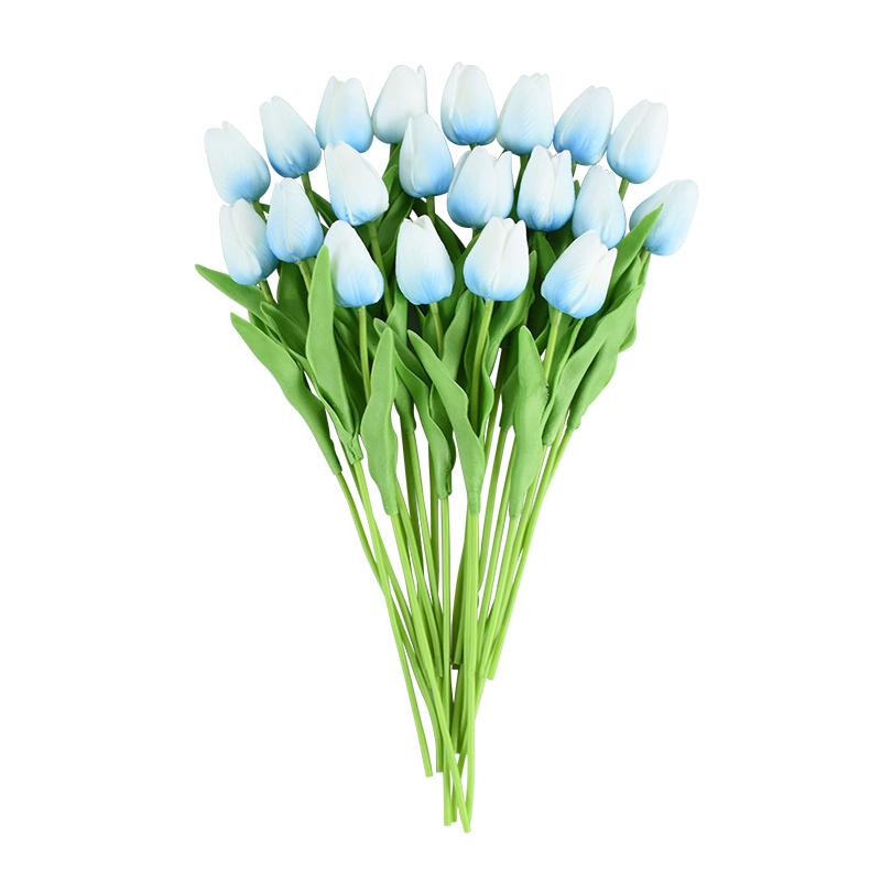 10 Heads Luxury Artificial Tulips Flowers White Real Touch Bouquet Foam Fake Flower Wedding Home Living Room Christmas Decoratio
