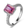 Bague Ringen 925 Sterling Silver Emerald Cut Moissanite Gemstone Wedding Engagement Diamonds Ring For Women Fine Jewelry Gifts
