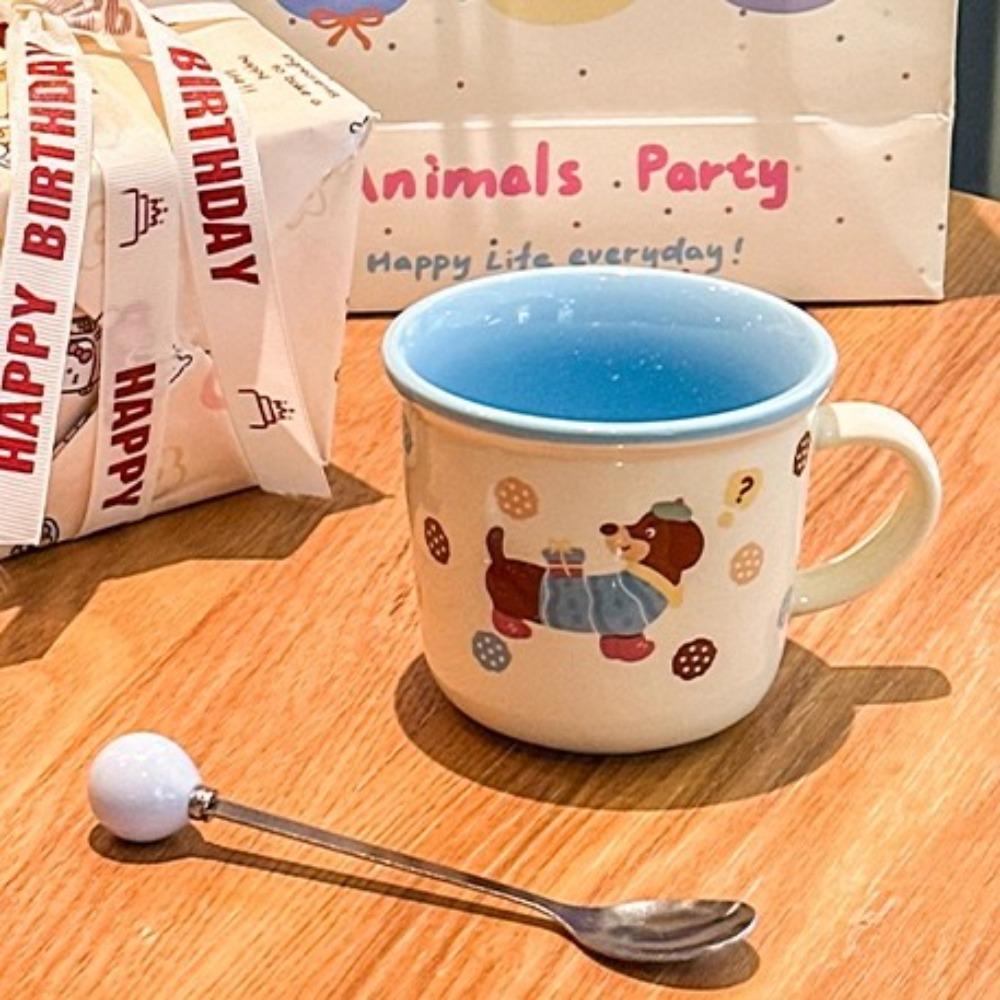 Birthday Gifts: Girls' High-value Pink Dachshund Puppy Ceramic Mug for Girlfriends Souvenir Birthday Gifts