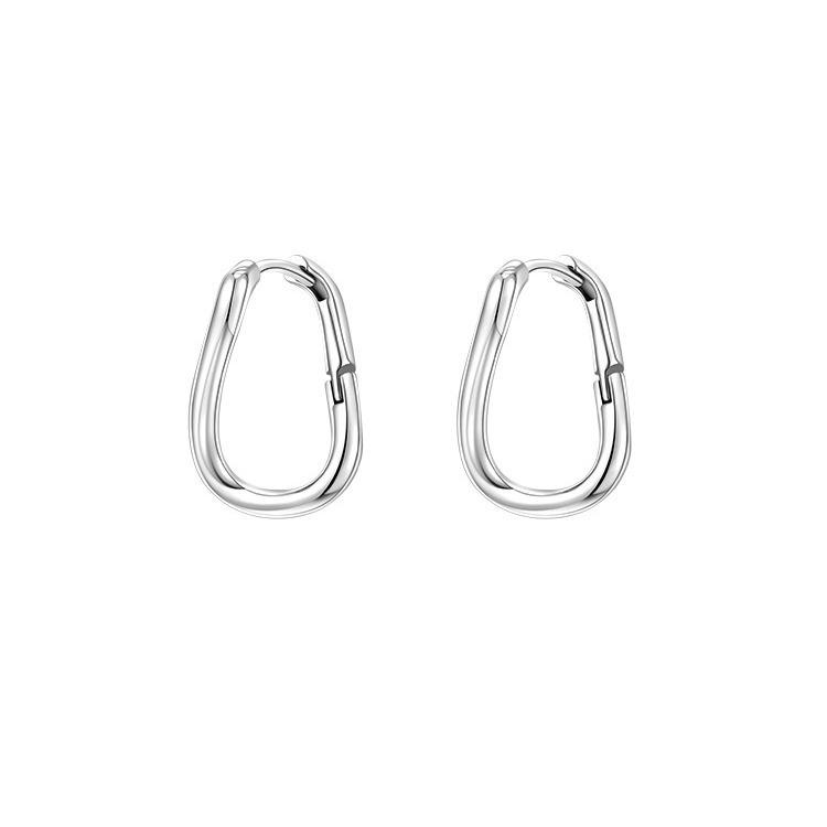 925 Silber Nadel Creolen Ohrstecker 2022: Stilvolles Design für Damen, Hochwertiger Nischenreiz
