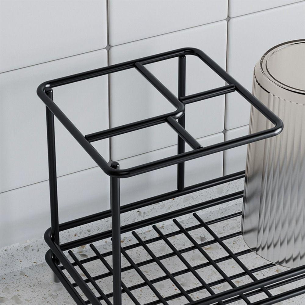 Non-Slip Toothbrush Holder Carbon Steel Electric Toothbrush Stand Toothpaste Shelf Bathroom