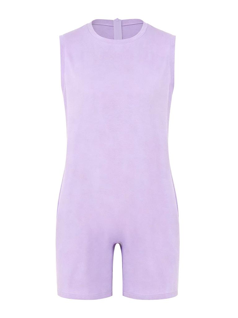 Mens Adaptive Nursing Jumpsuit Rompers Sleeveless Back Zipper Round Neck Short Bottoms Bodysuit